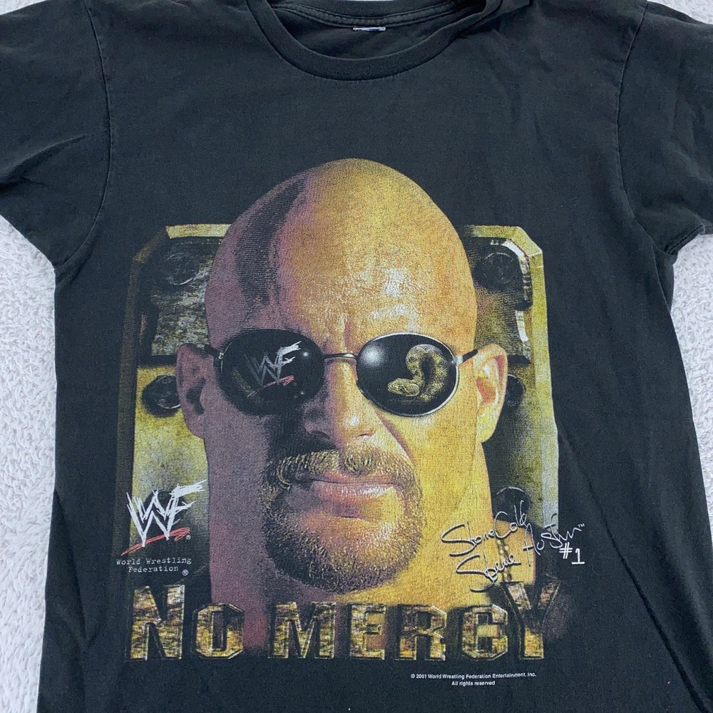 Vintage WWF Stone‎ Cold Steve Austin Shirt Medium Wrestling No Mercy 2001 WWE